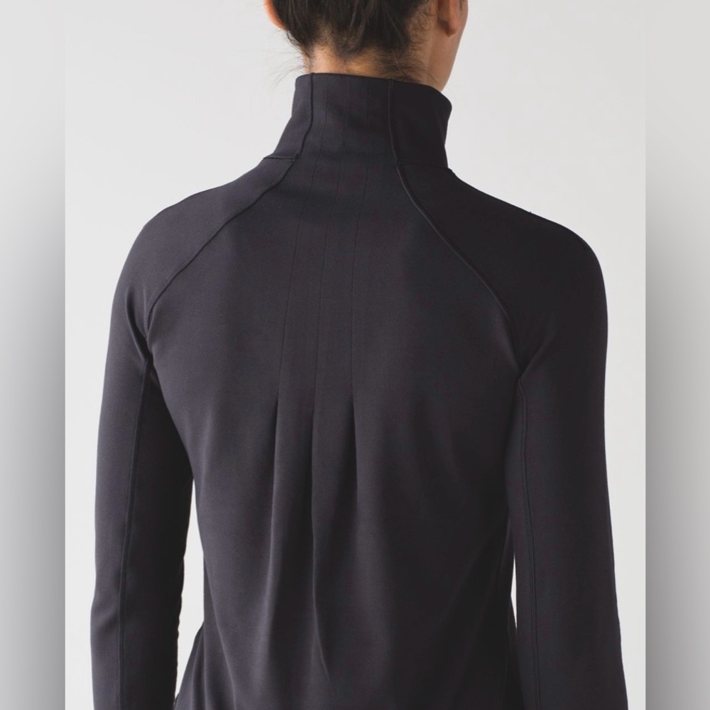 Lululemon Rush Hour 1/2 Zip Black Thumb Holes Size 4 - Picture 6 of 14